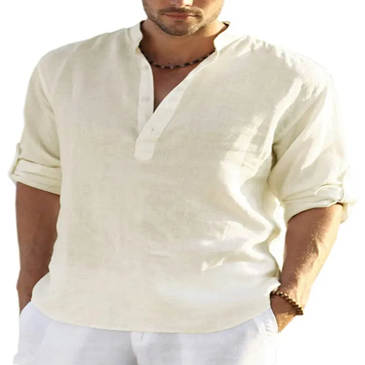 🔥 49% OFF🔥Men's linen casual long-sleeved shirt