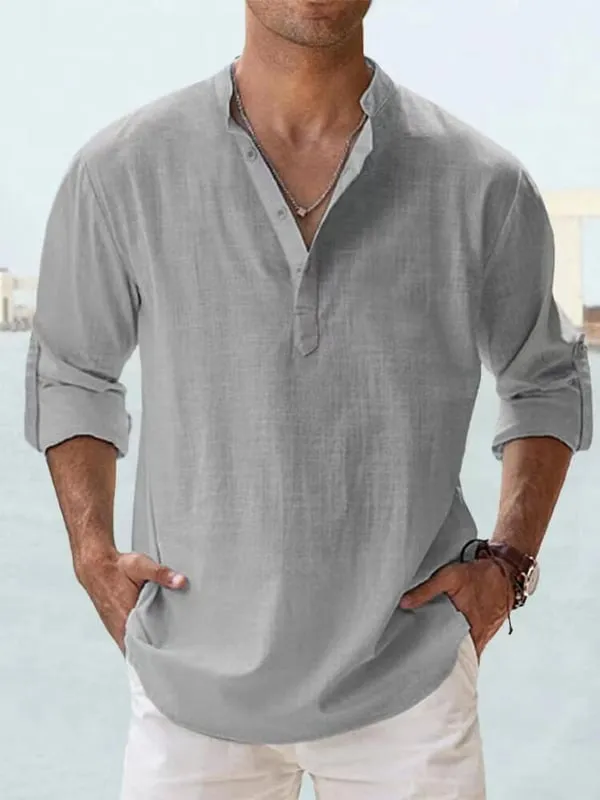 🔥 49% OFF🔥Men's linen casual long-sleeved shirt