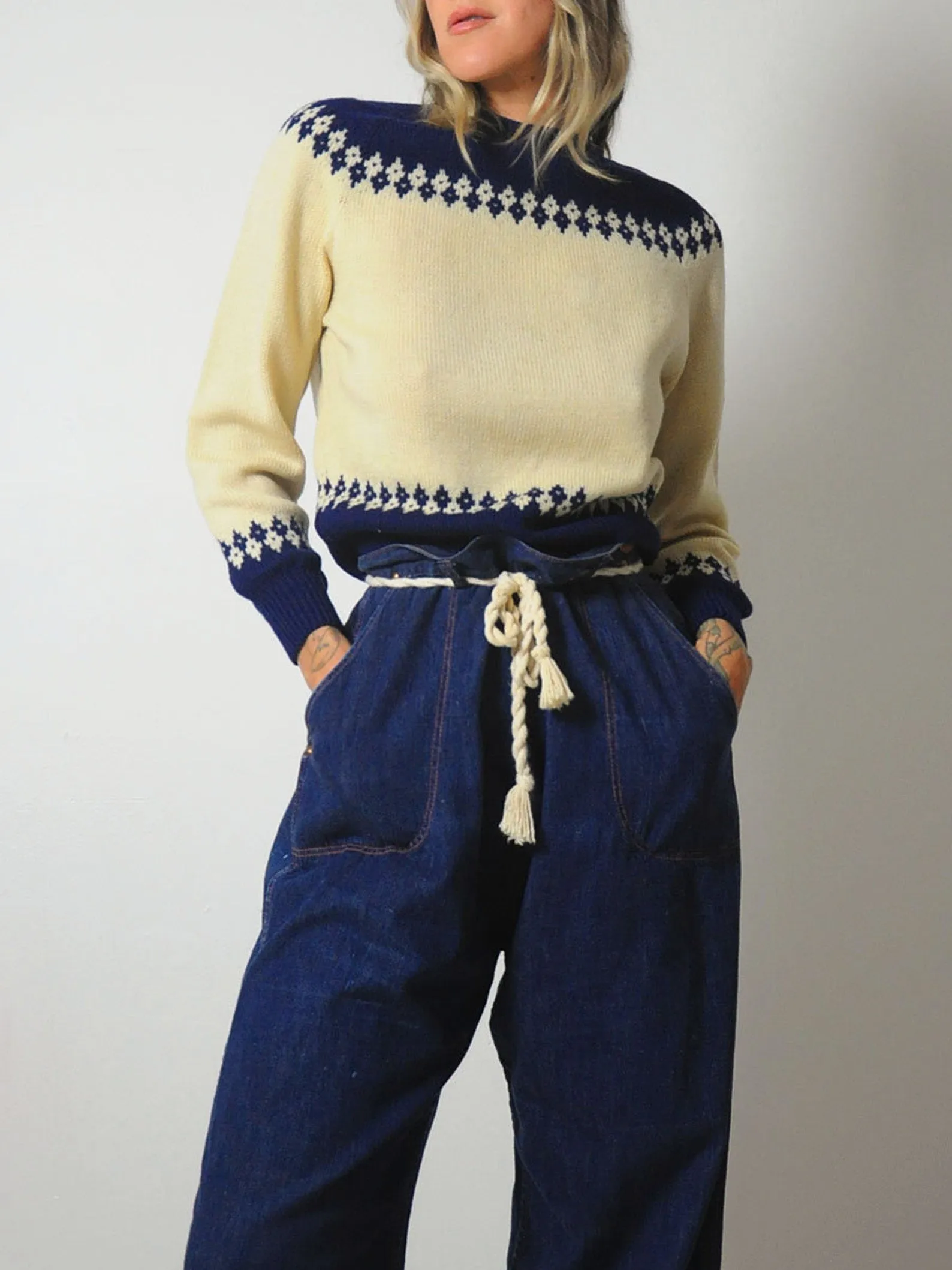 1950's Indigo Side Zip Jeans 30x26.5