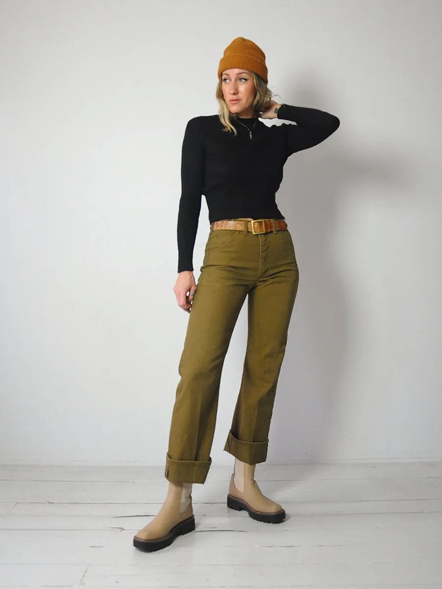 1970's Olive Lee Jeans 28x30.5"