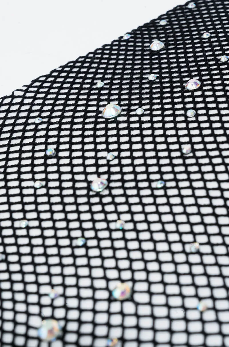 AKIRA RHINESTONE DETAIL MESH FISH NET TIGHT