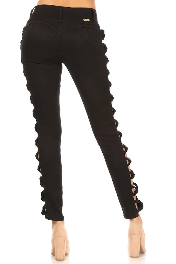 Avery No Pocket Jeans W/ Side Knots