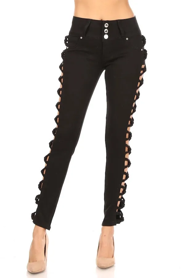 Avery No Pocket Jeans W/ Side Knots