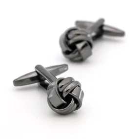 Bedford Gunmetal Knot Rhodium Plated Cufflinks