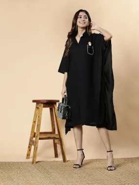 Black Rayon Shirt-Kaftan - Vibe