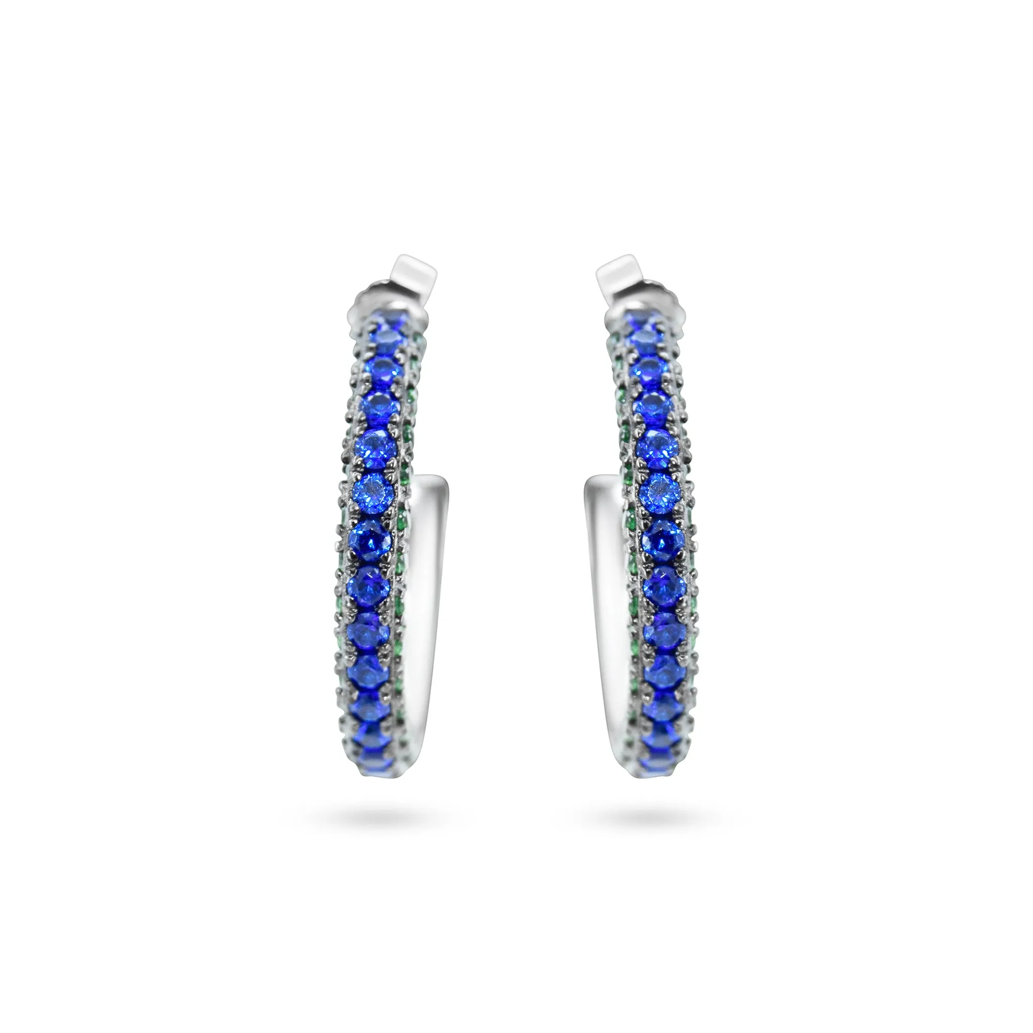 Blue Sparkle Hoops