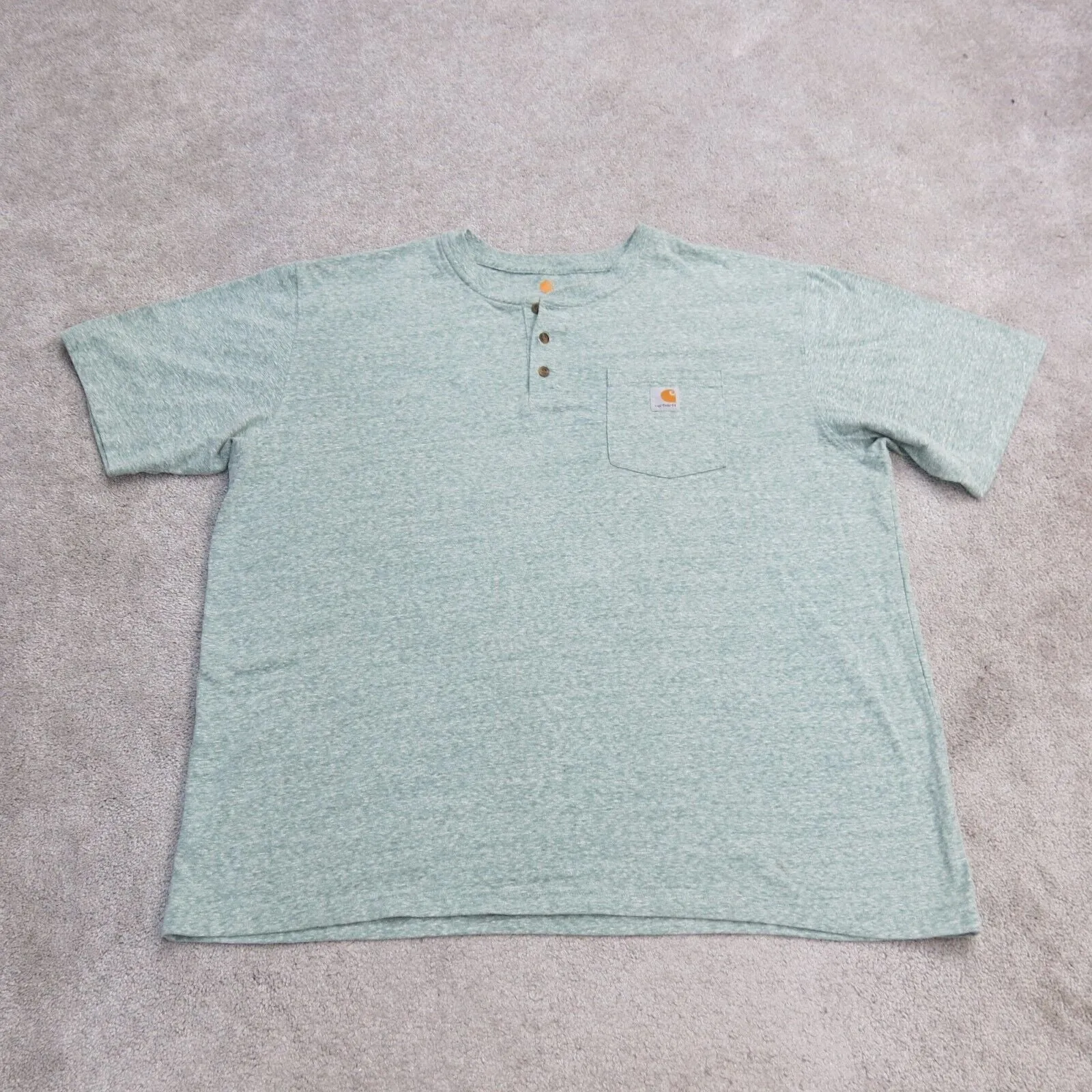 Carhartt Shirt Mens 2XL Gray Henley Original Fit Lightweight Outdoors Pocket