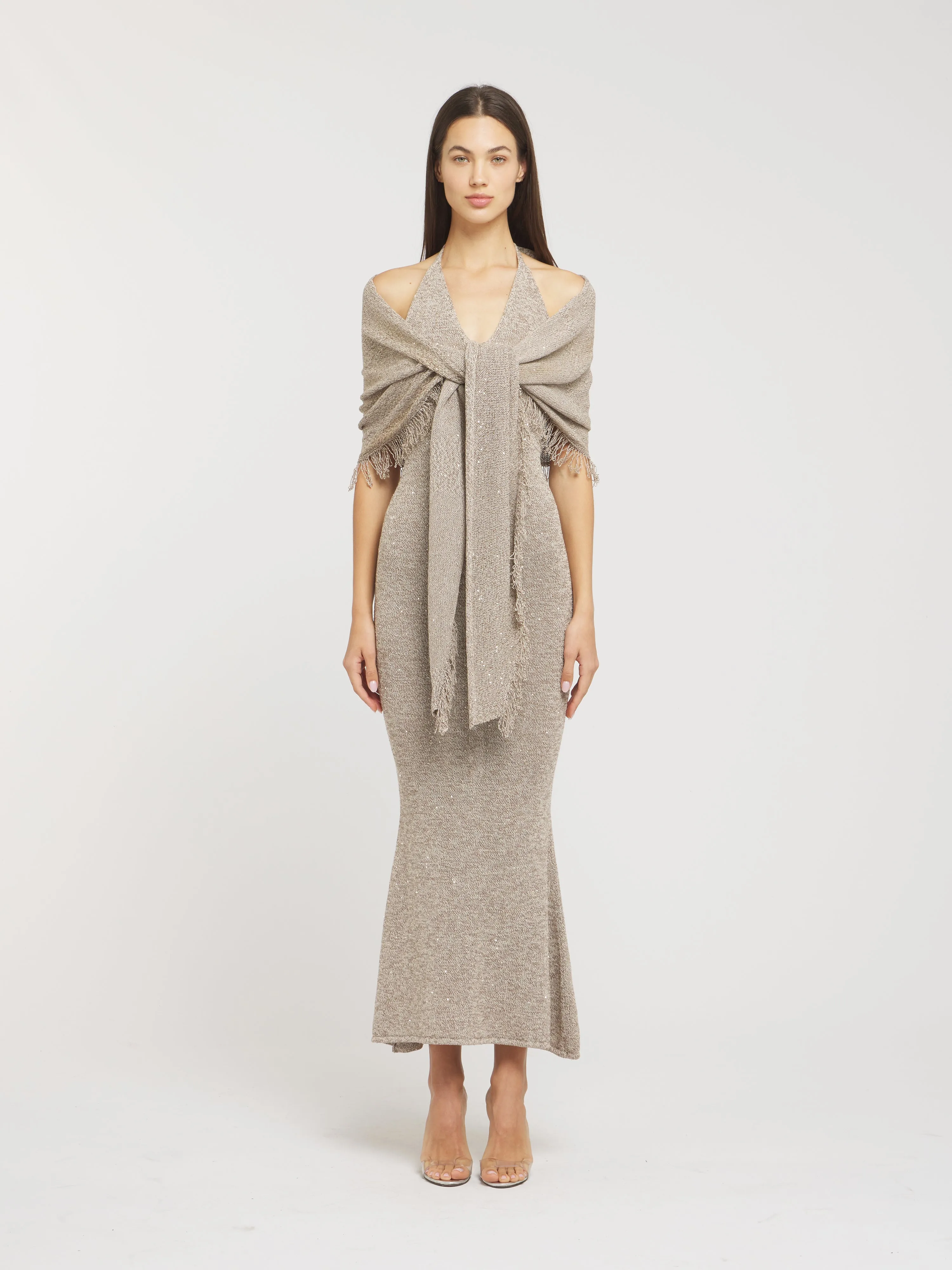Daphne Dress - Hazelnut Sequin