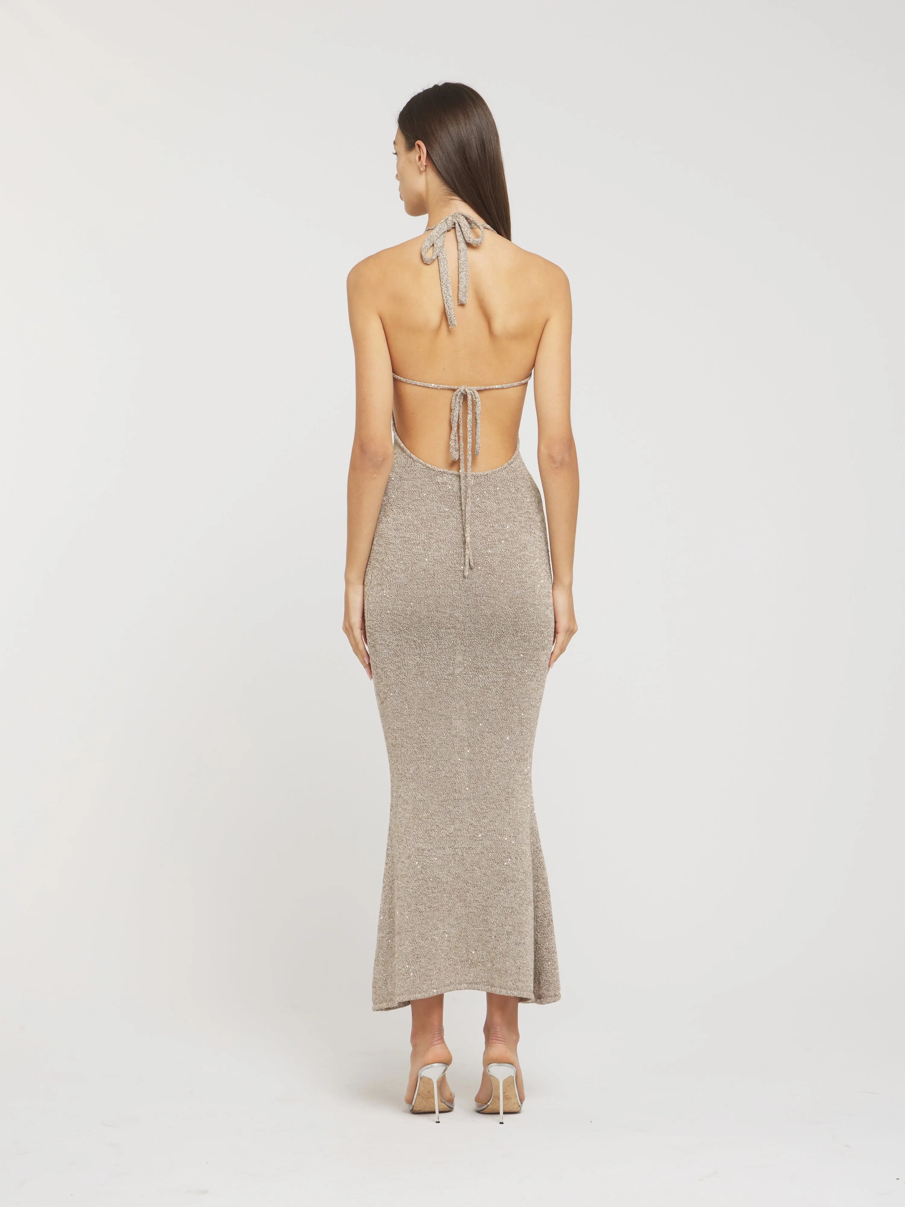 Daphne Dress - Hazelnut Sequin