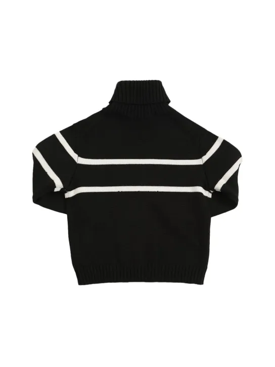 Dolce&amp;Gabbana   Wool knit turtleneck sweater w/logo 
