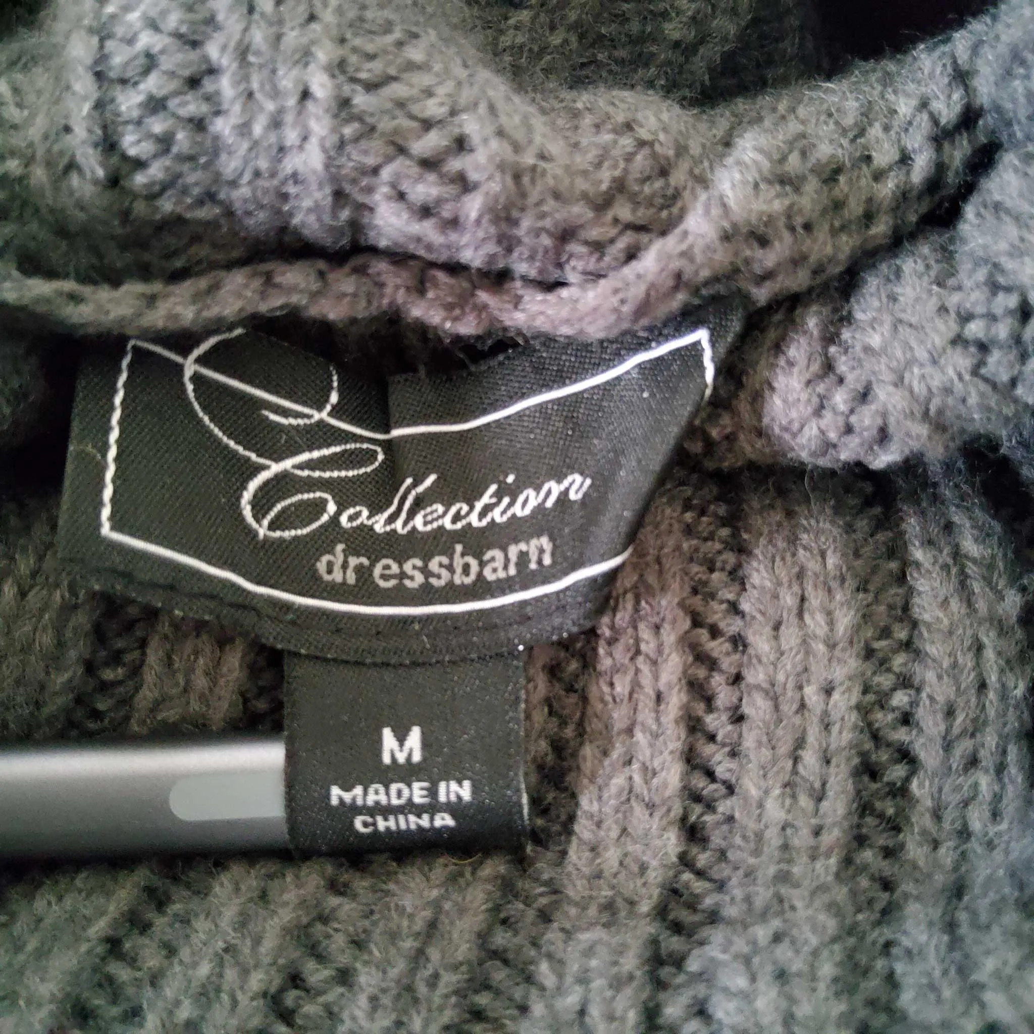 Dressbarn Collection Grey Turtleneck Belted Sweater with Sequins, Women's Medium