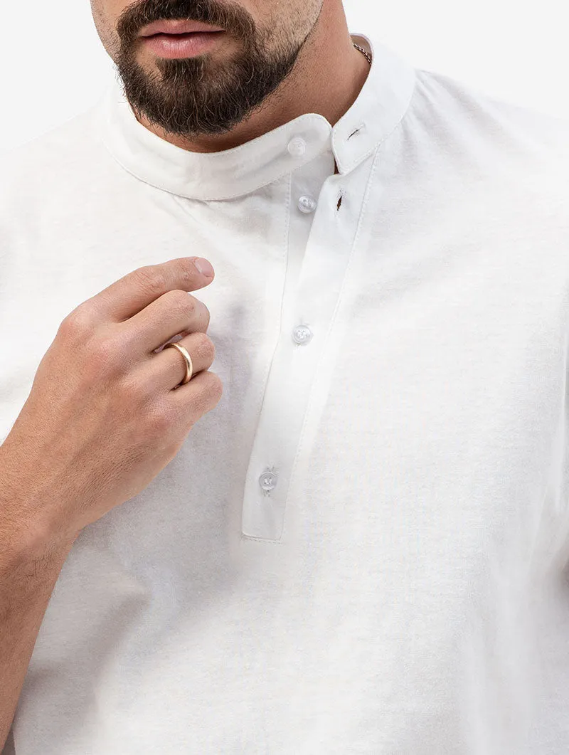 EDWARD HENLEY T-SHIRT IN WHITE