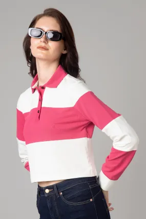 Exclusive Striped Polo T-Shirt For Women