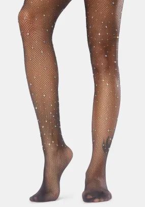 Fairy Glam Pearl Fishnet Tights
