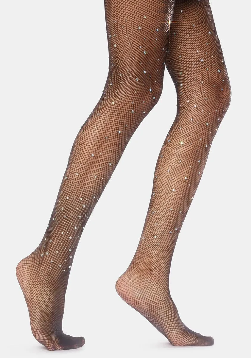 Fairy Glam Pearl Fishnet Tights