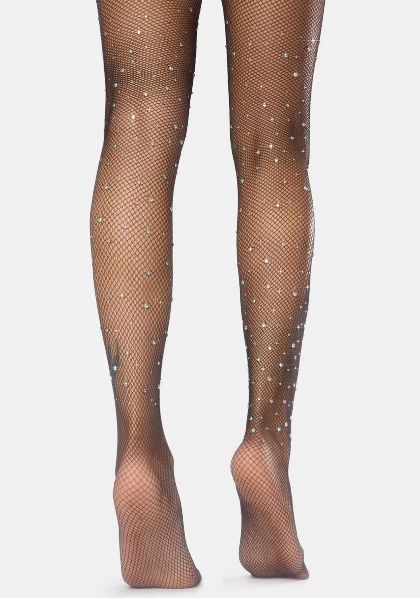 Fairy Glam Pearl Fishnet Tights