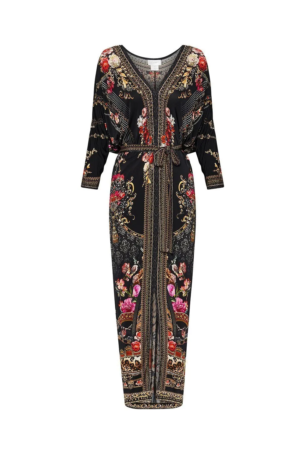 FITTED V NECK DRESS WITH TIE GOTHIC GODDESS