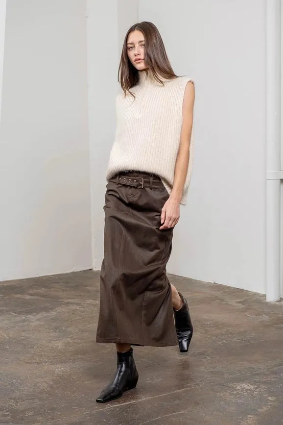 Front Half Zipper Turtleneck Sweater Vest
