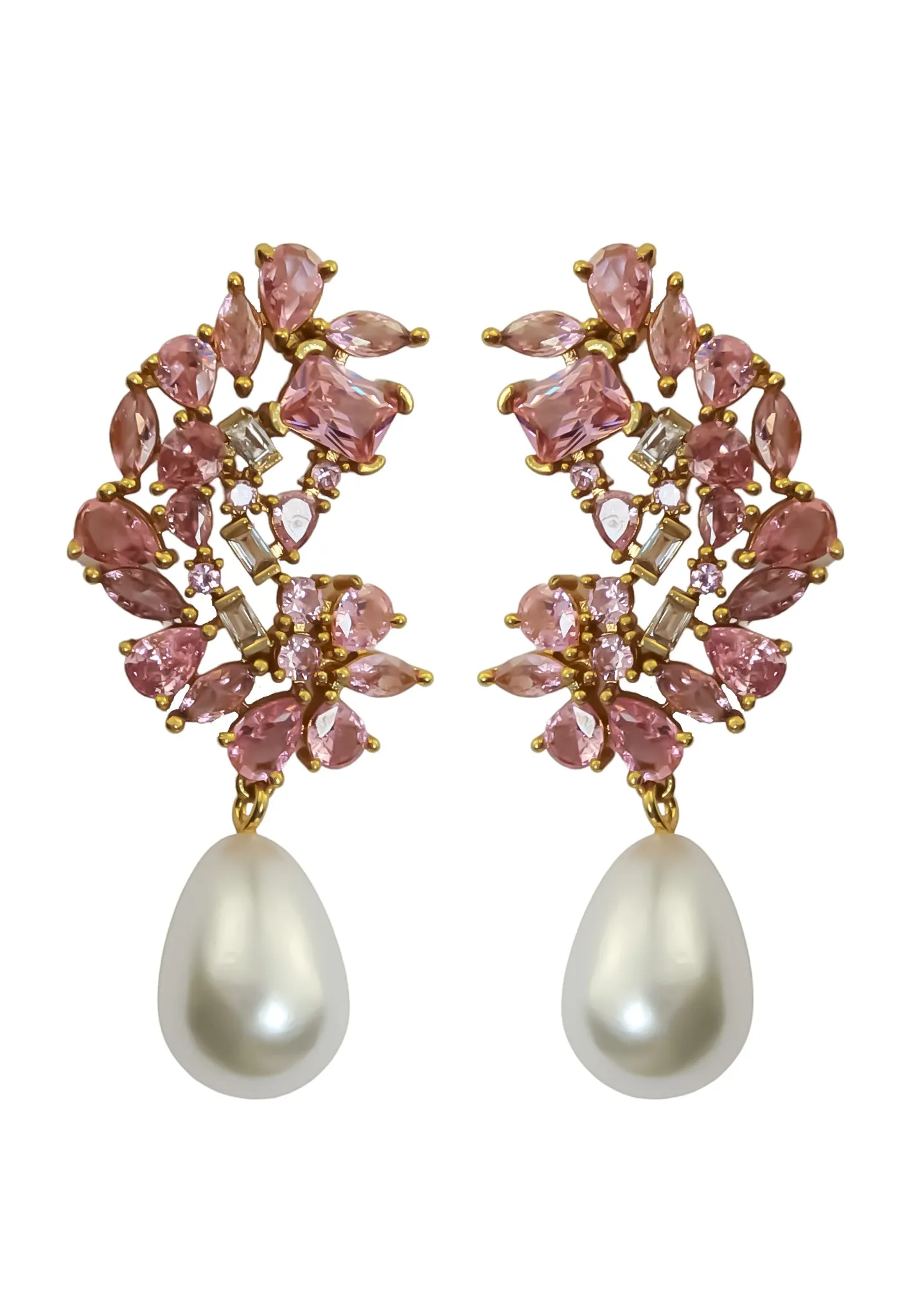 Golden Frosty Pearl Earrings