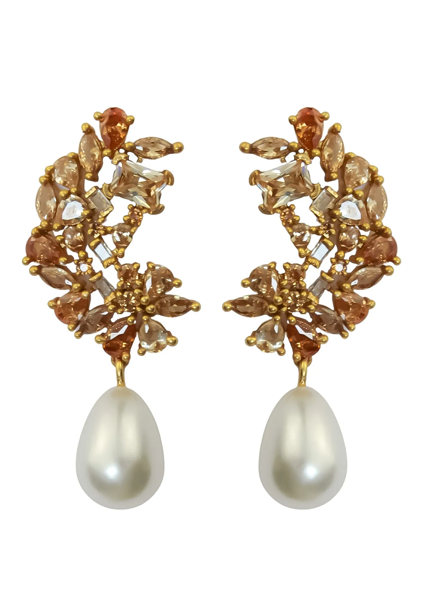 Golden Frosty Pearl Earrings