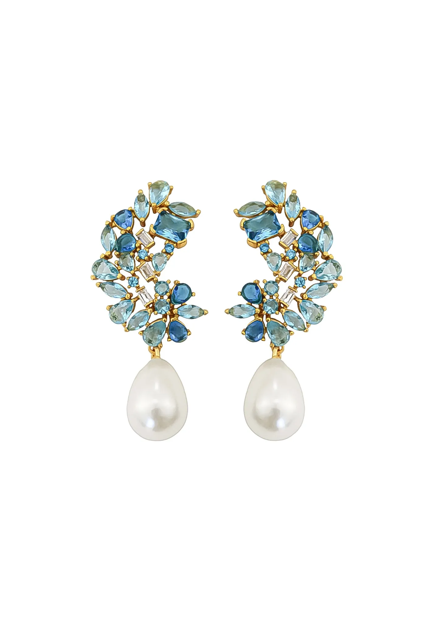 Golden Frosty Pearl Earrings