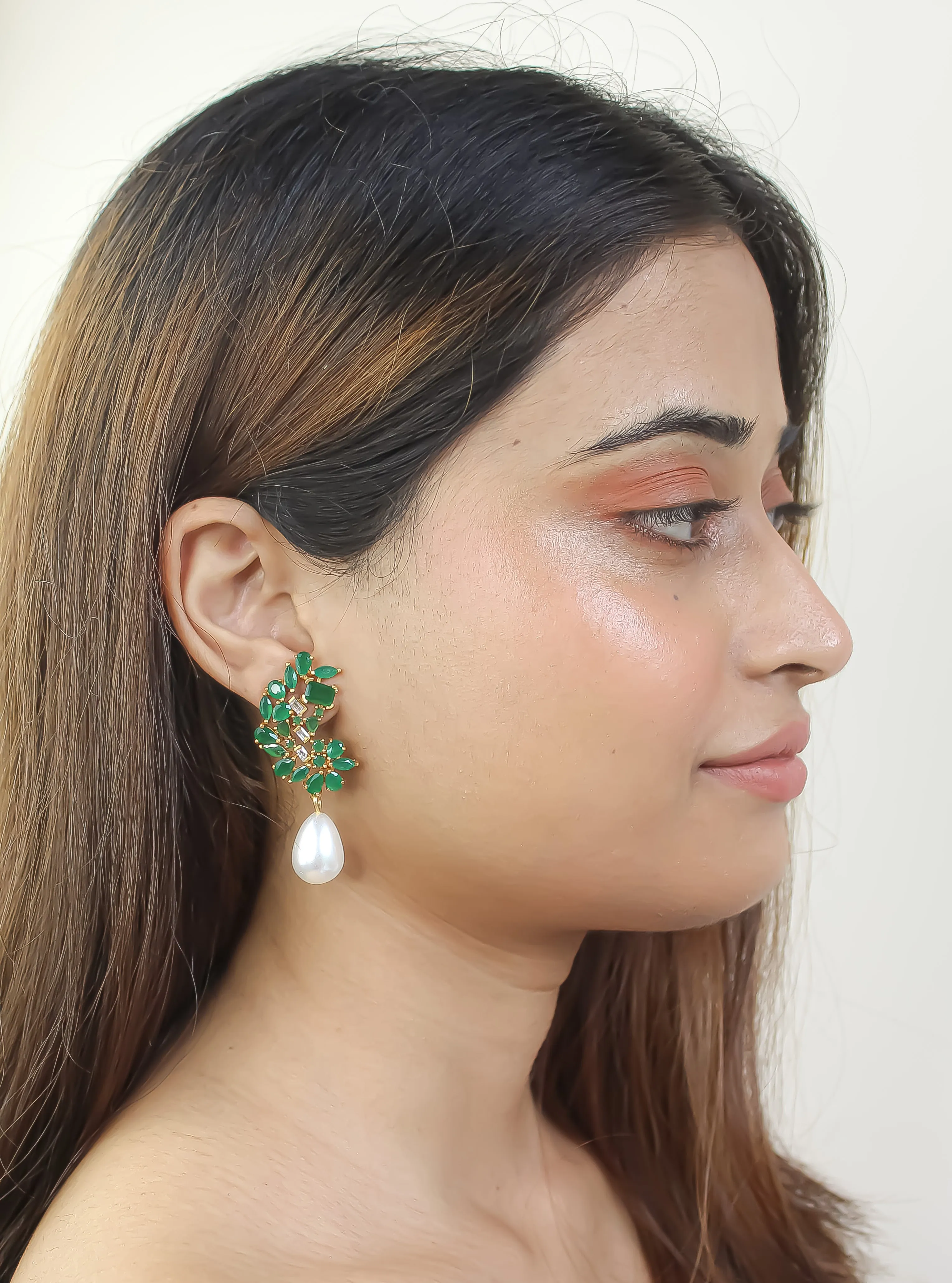Golden Frosty Pearl Earrings