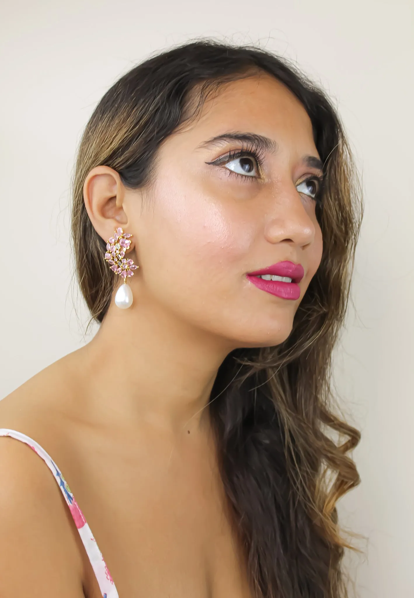 Golden Frosty Pearl Earrings