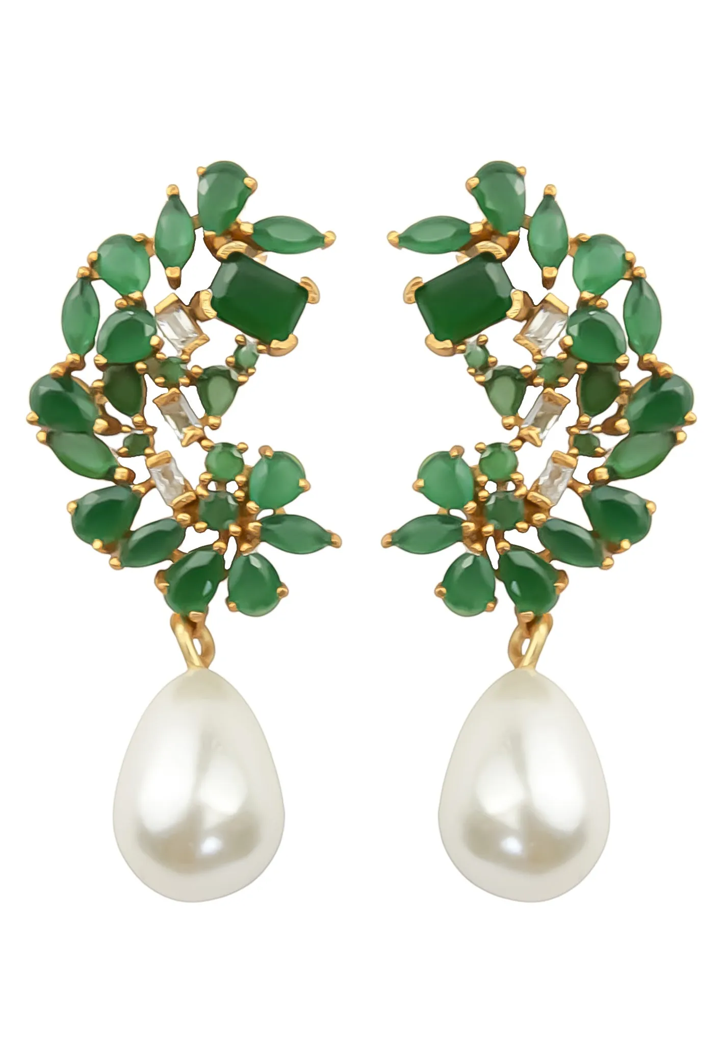 Golden Frosty Pearl Earrings