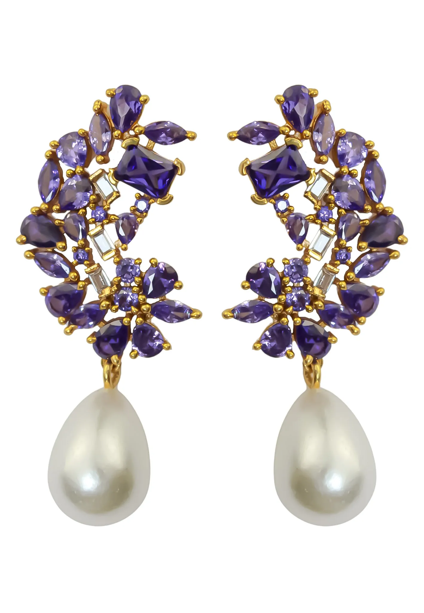 Golden Frosty Pearl Earrings