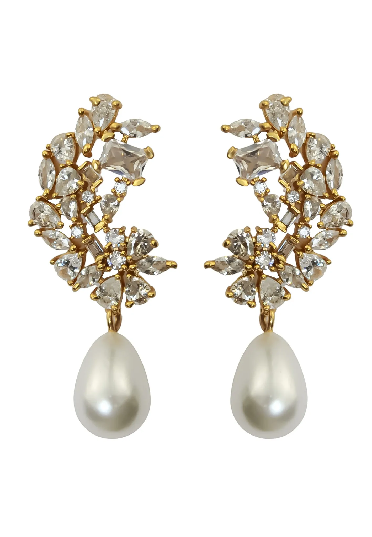 Golden Frosty Pearl Earrings