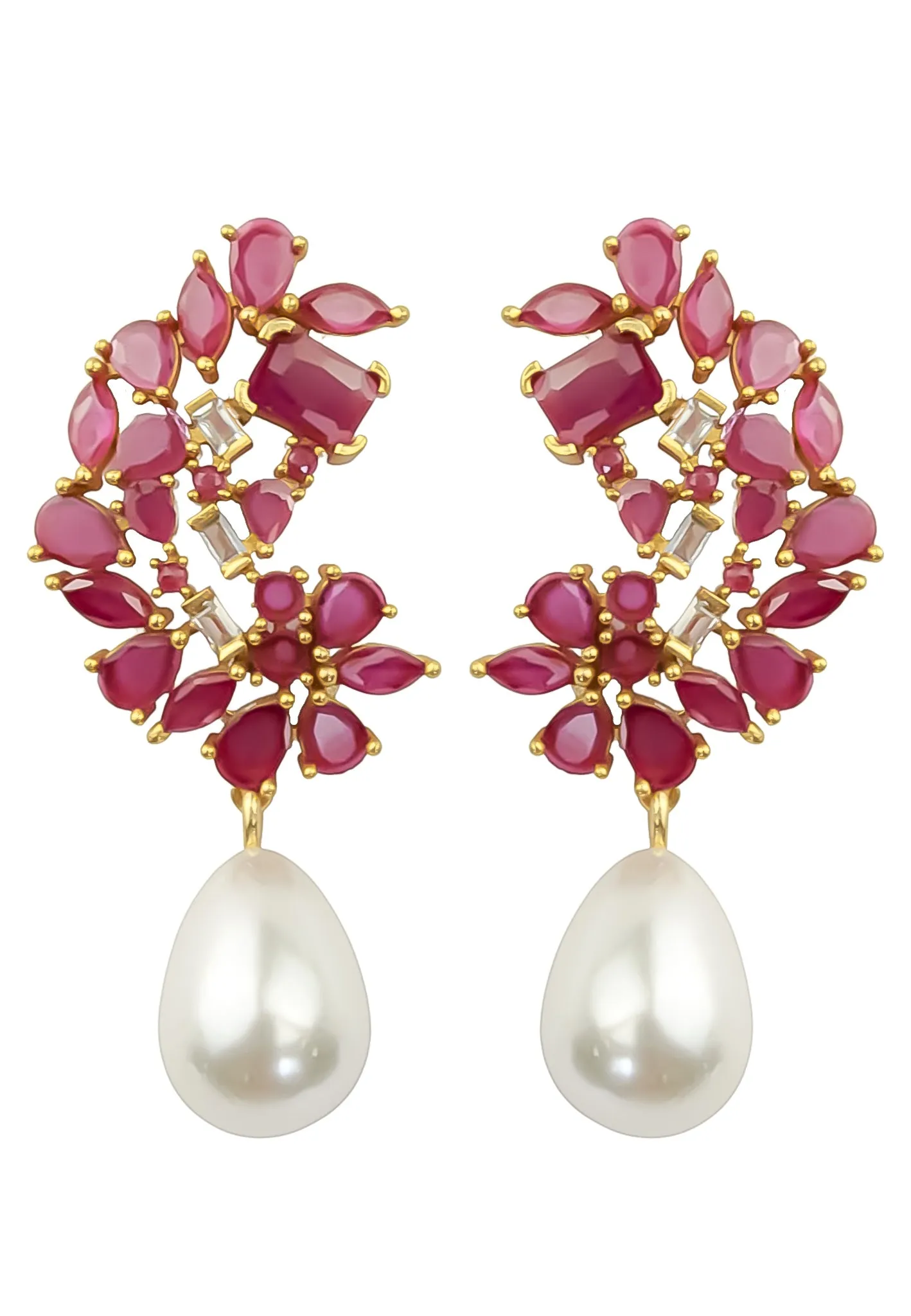 Golden Frosty Pearl Earrings