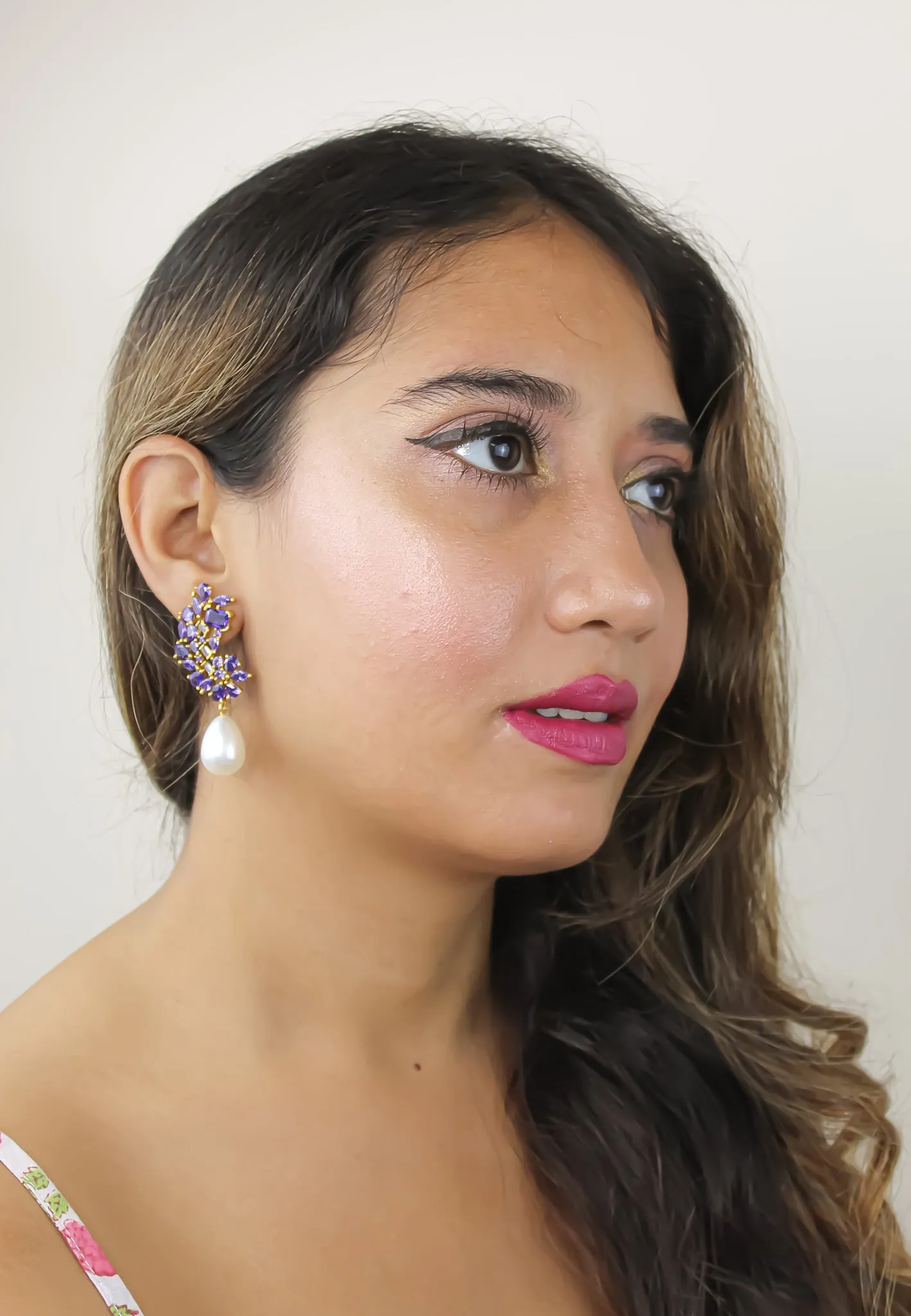 Golden Frosty Pearl Earrings