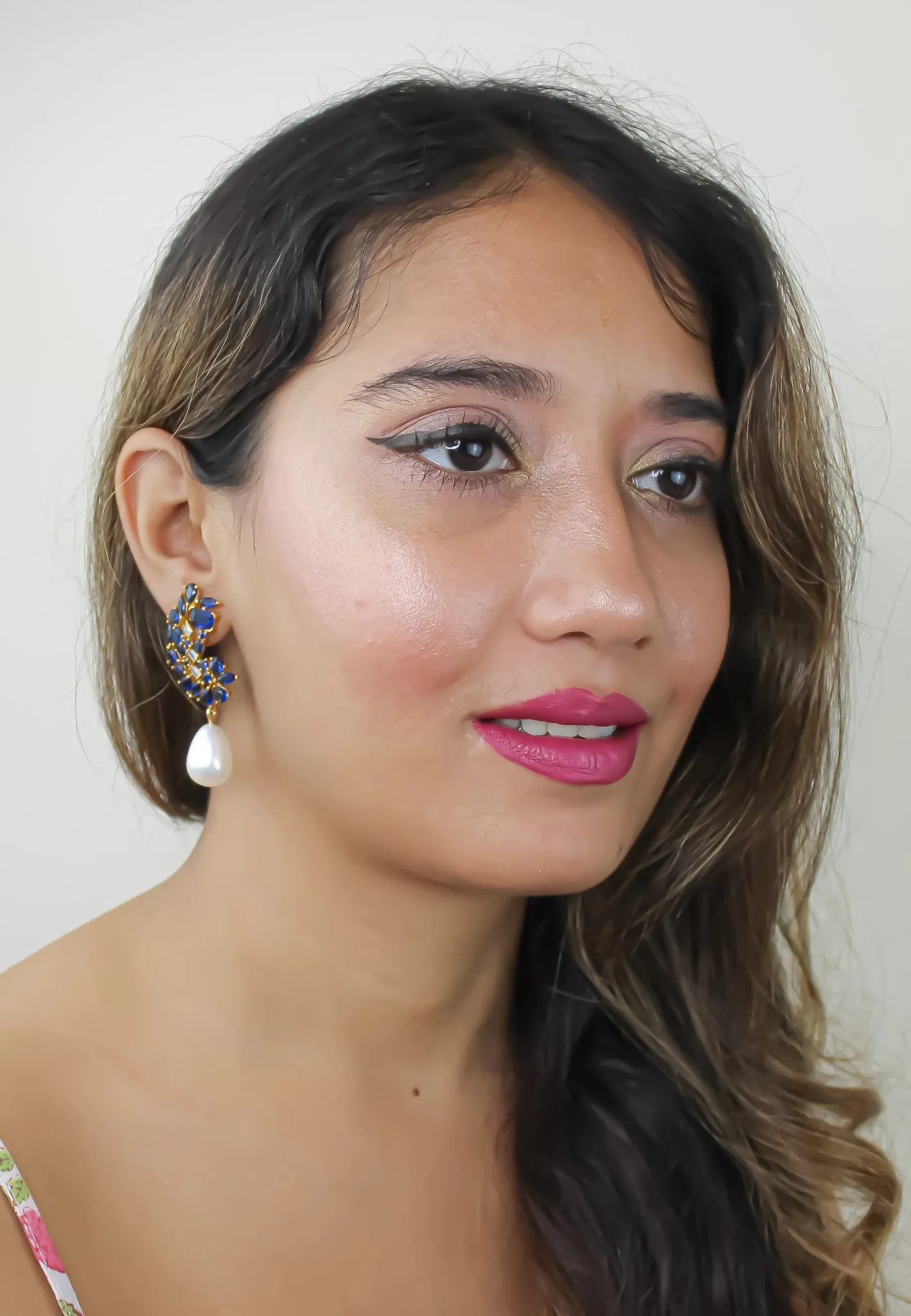 Golden Frosty Pearl Earrings