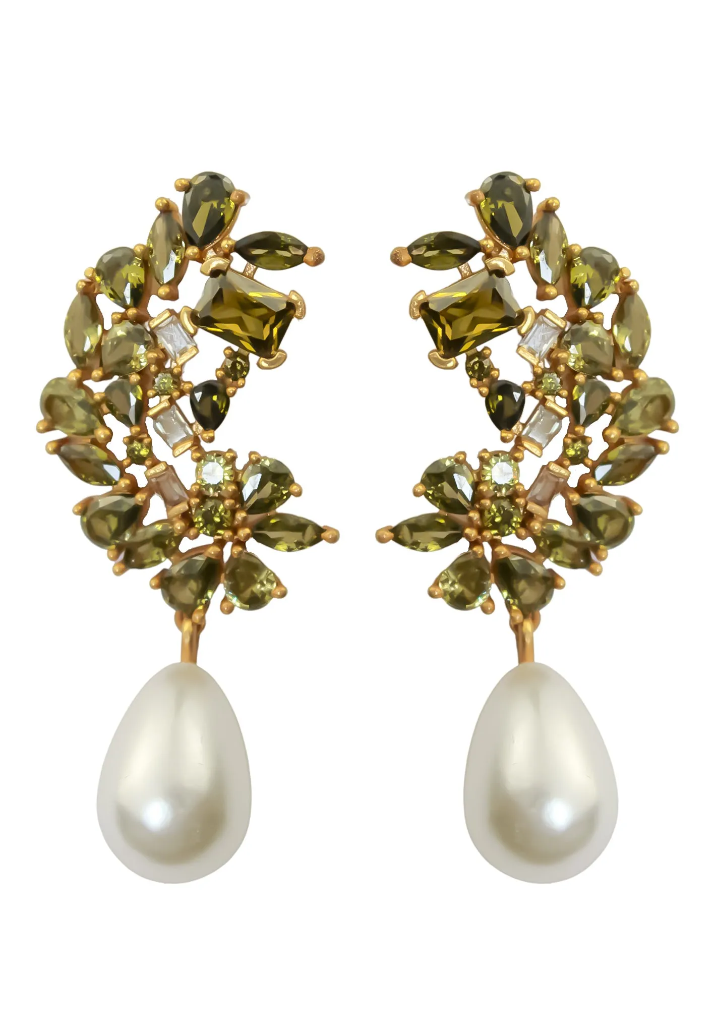 Golden Frosty Pearl Earrings