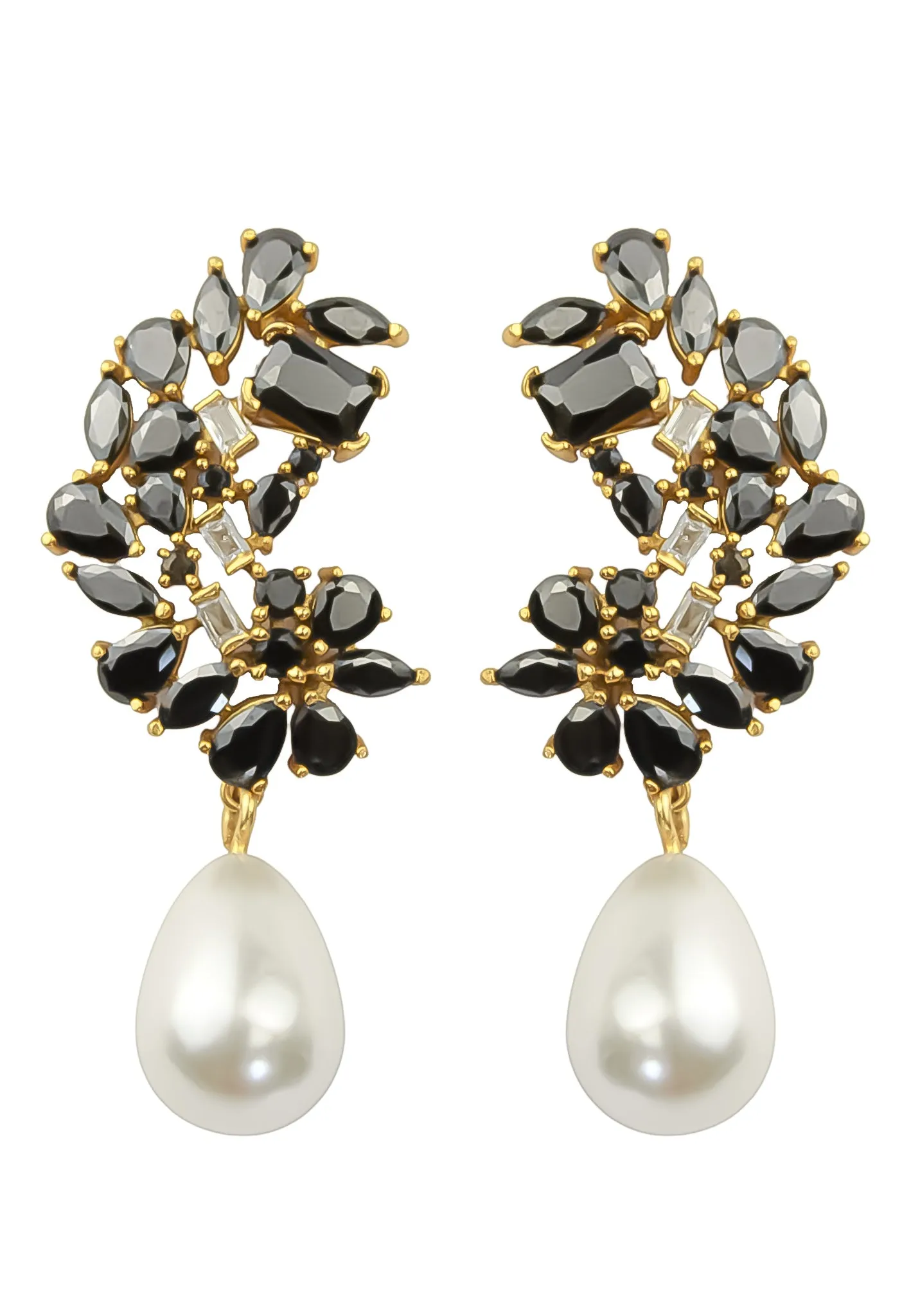 Golden Frosty Pearl Earrings