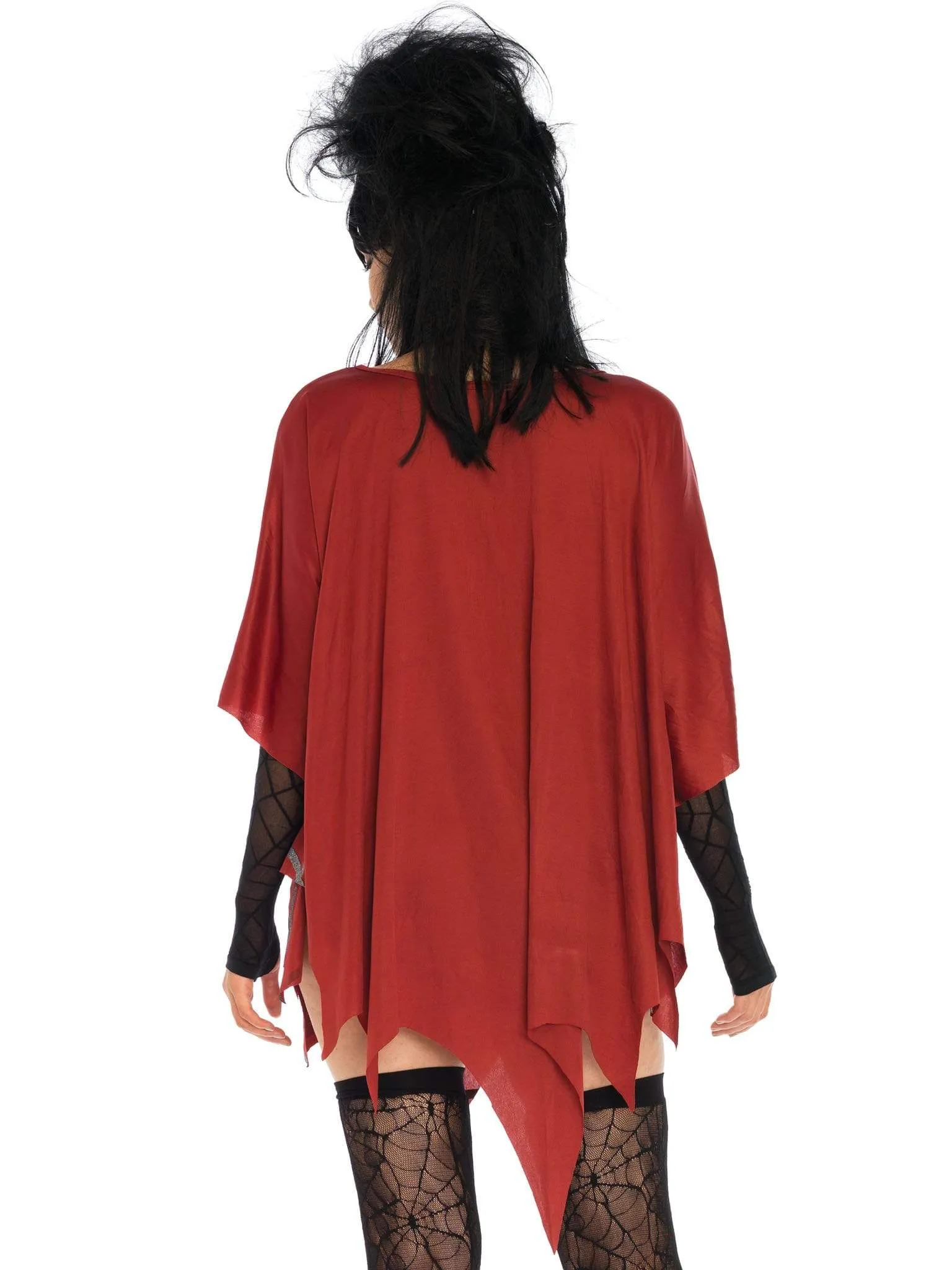 Gothic Glitter Spider Web Costume Poncho