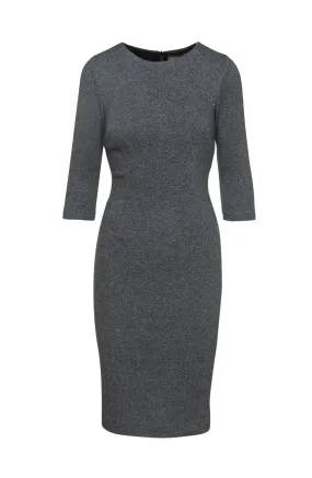Grey Fitted Knit Dress