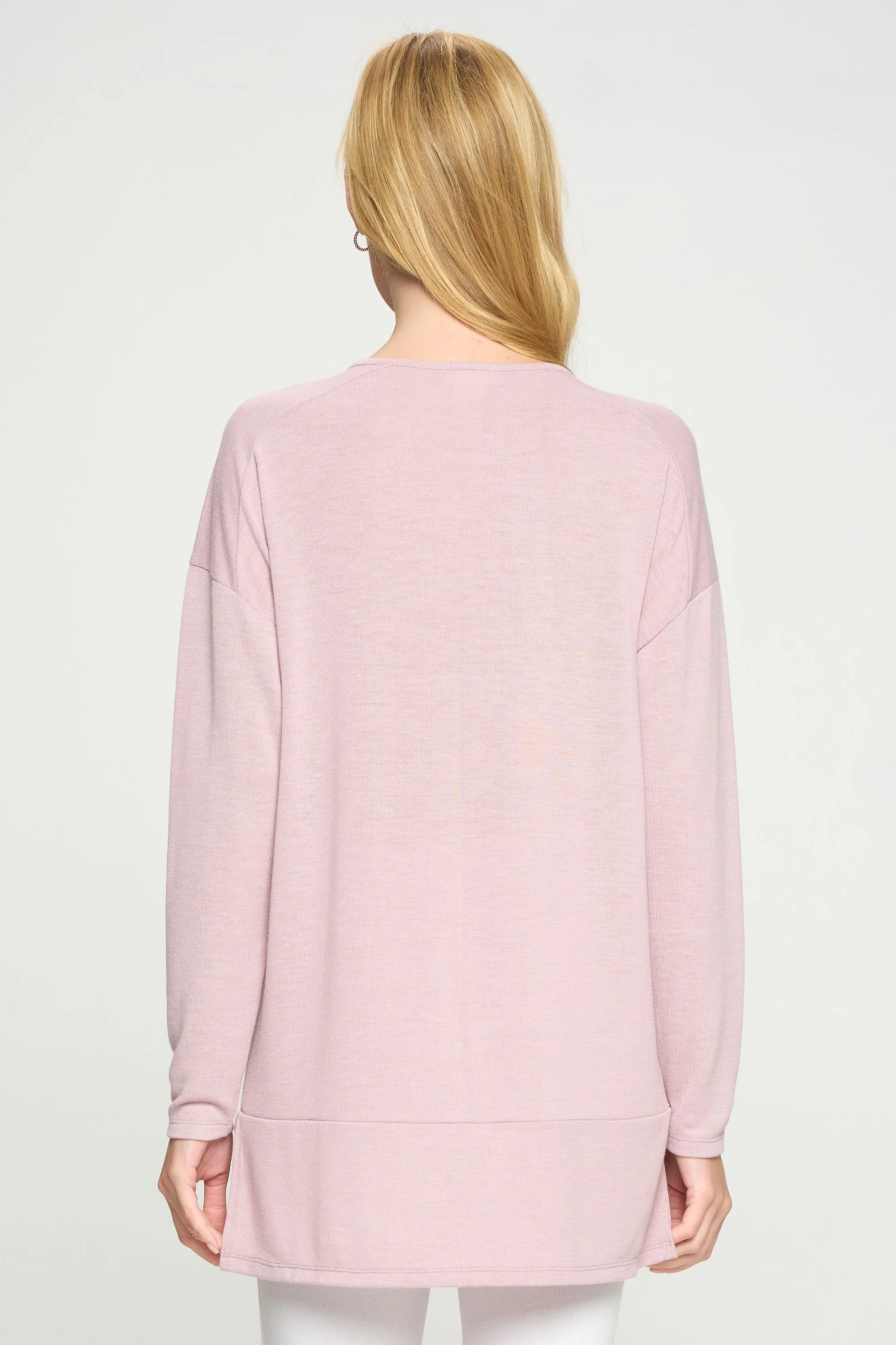 Heather Henley Oversized Tunic Top