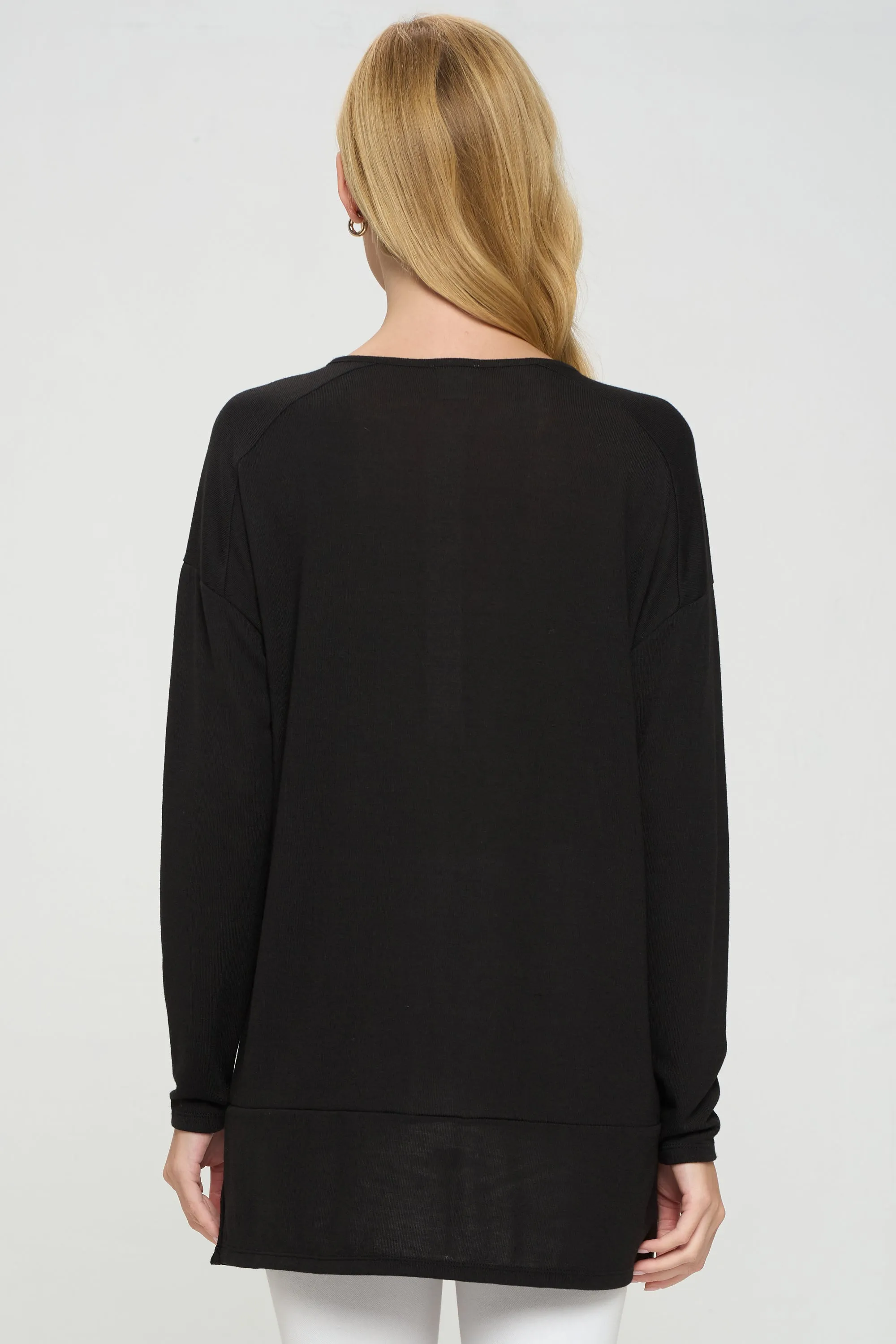 Heather Henley Oversized Tunic Top