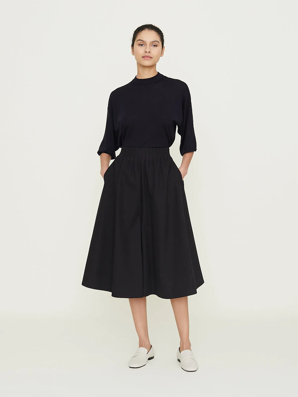 Irma Large Pull-On Culotte Pants in Black