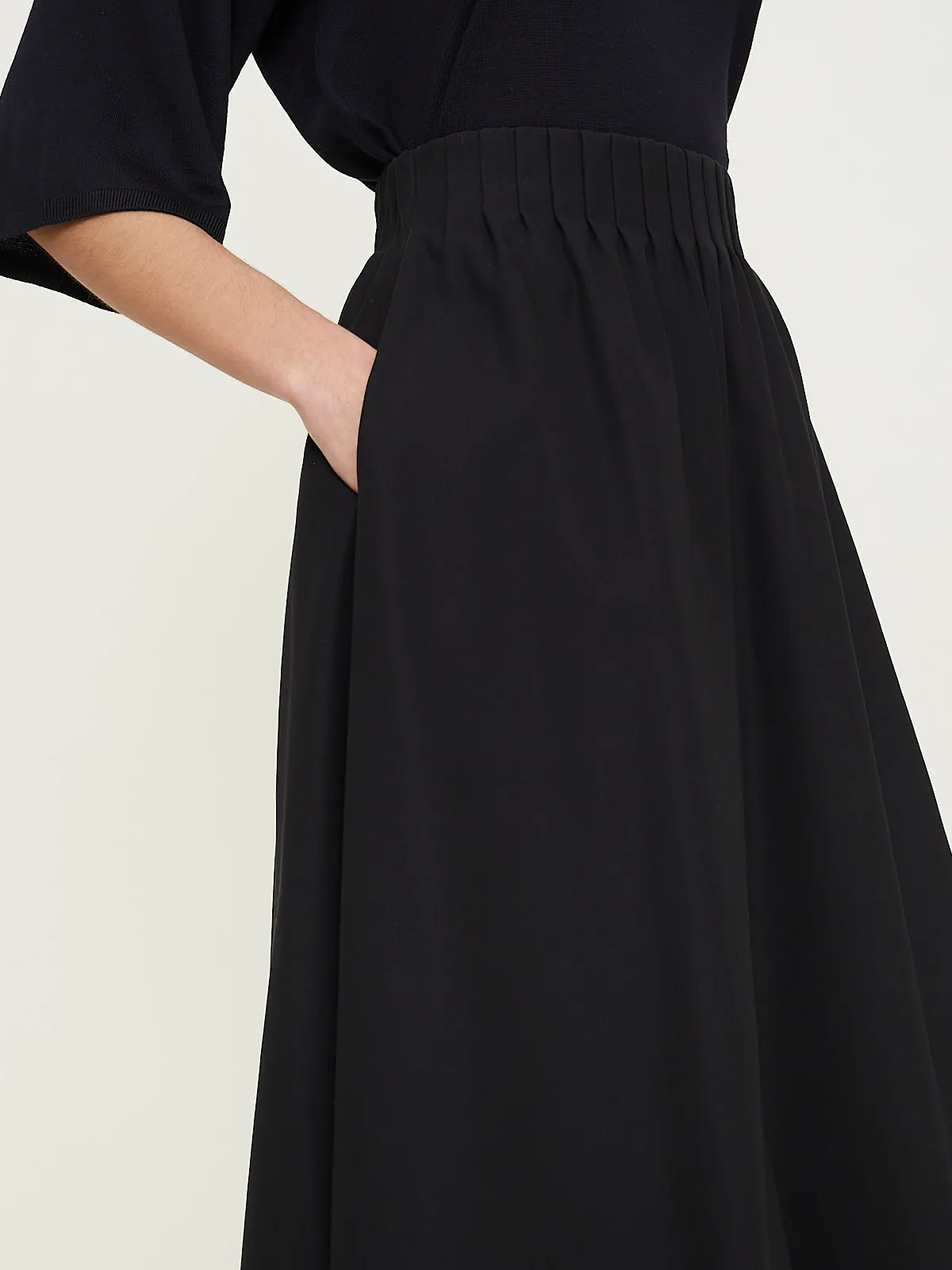 Irma Large Pull-On Culotte Pants in Black