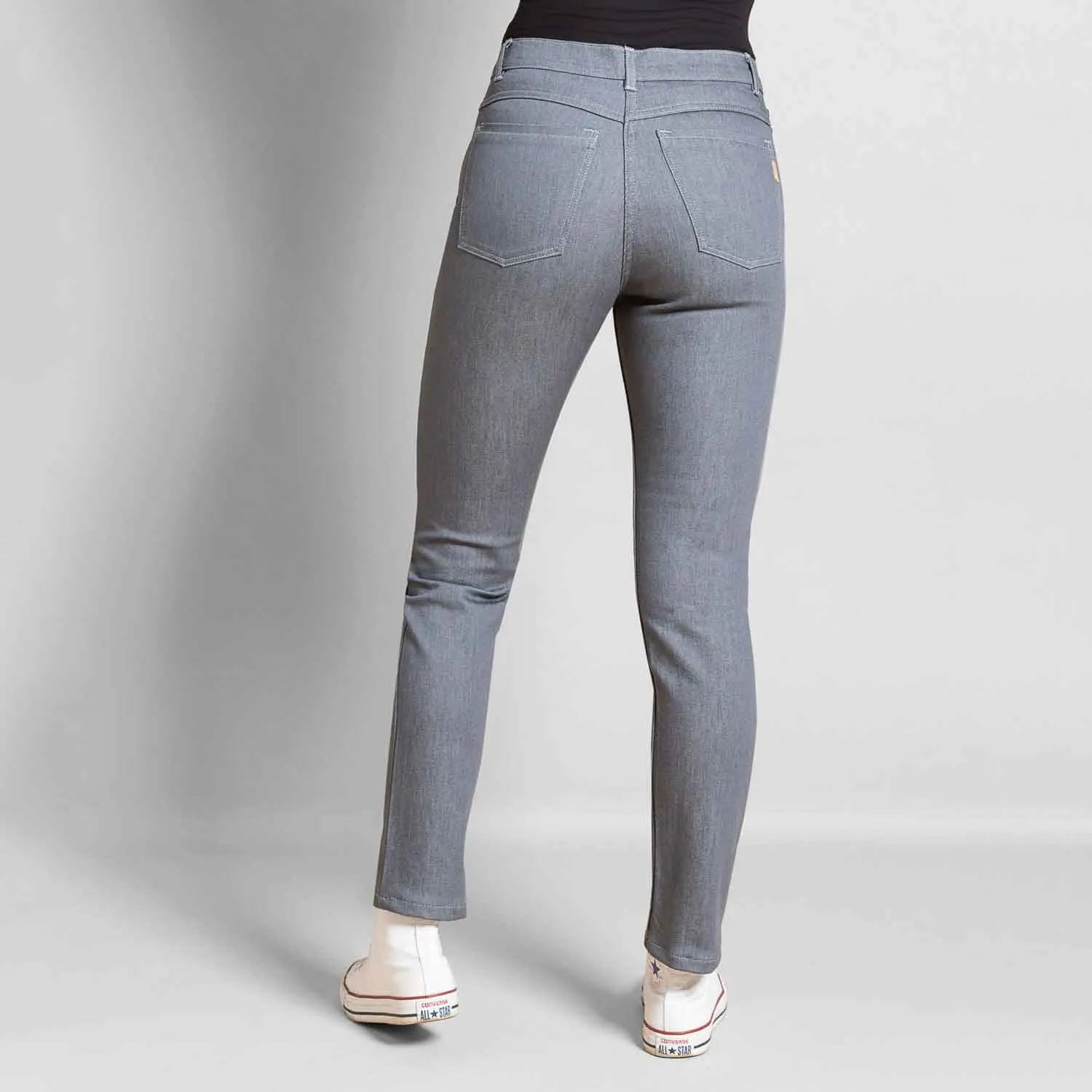 Jeans Julie confort gris taille haute coupe slim