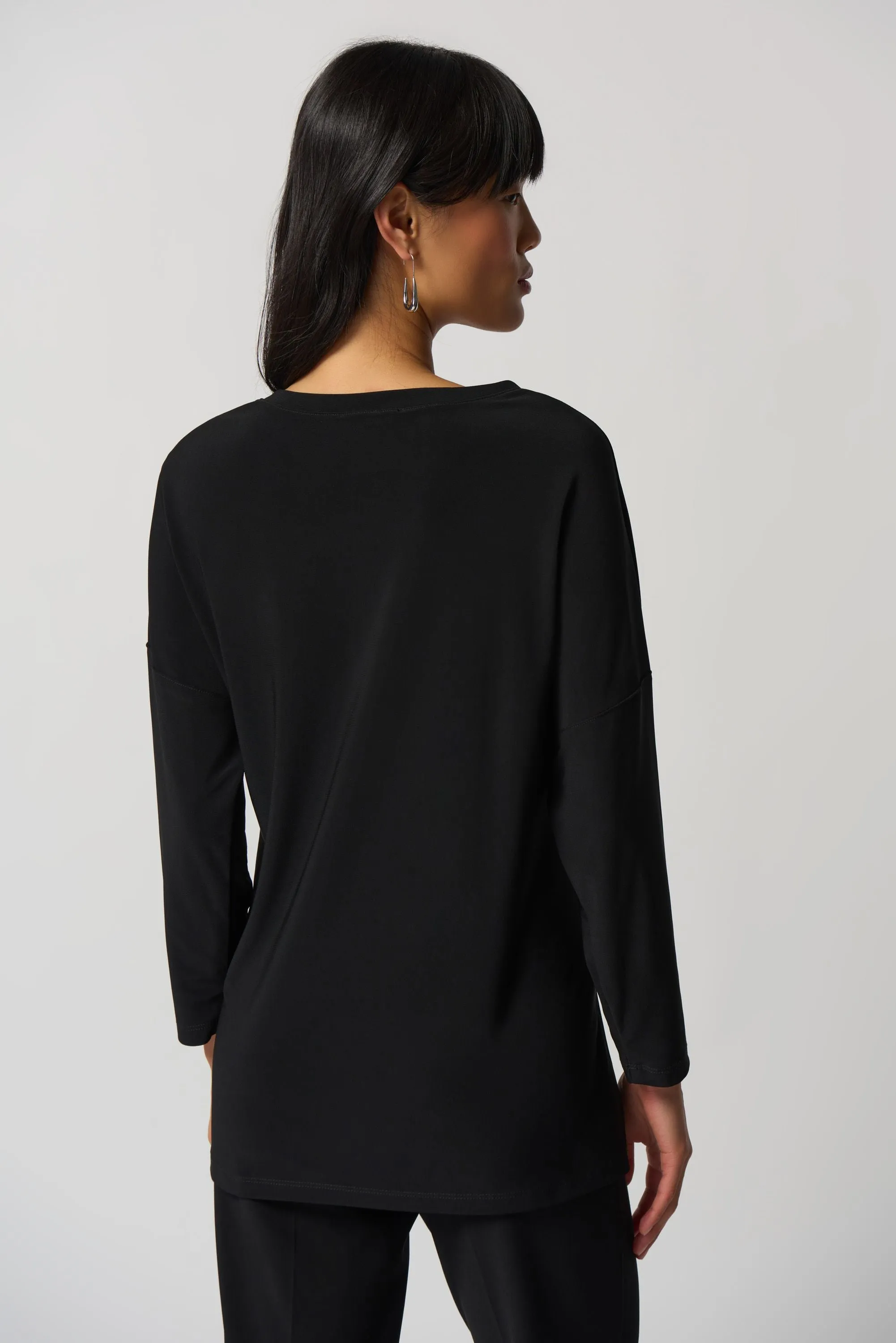 Joseph Ribkoff Rhinestone V-Neck Top - 233116