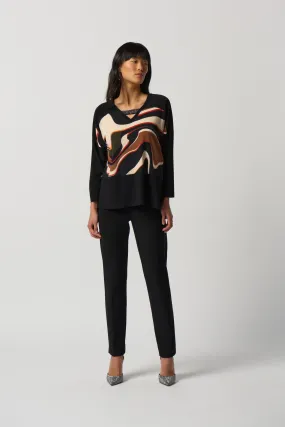 Joseph Ribkoff Rhinestone V-Neck Top - 233116