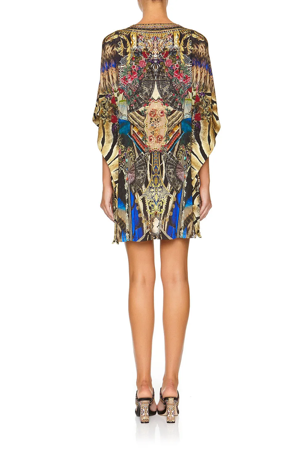 LACE UP KAFTAN WITH ROUND HEM STRONGER TOGETHER