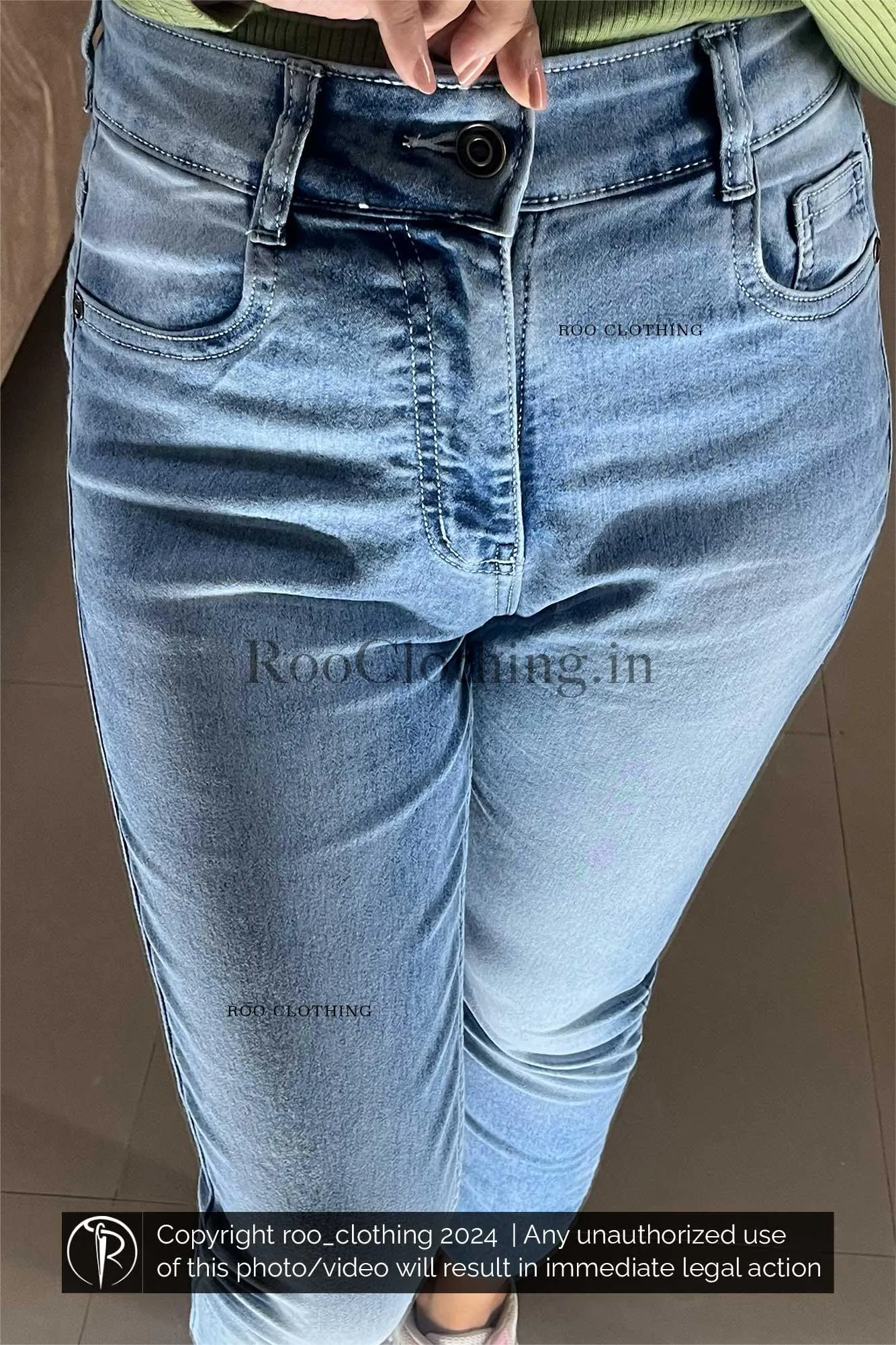 Light Blue Slim Fit High Rise Clean Look Denim Stretchable Jeans only