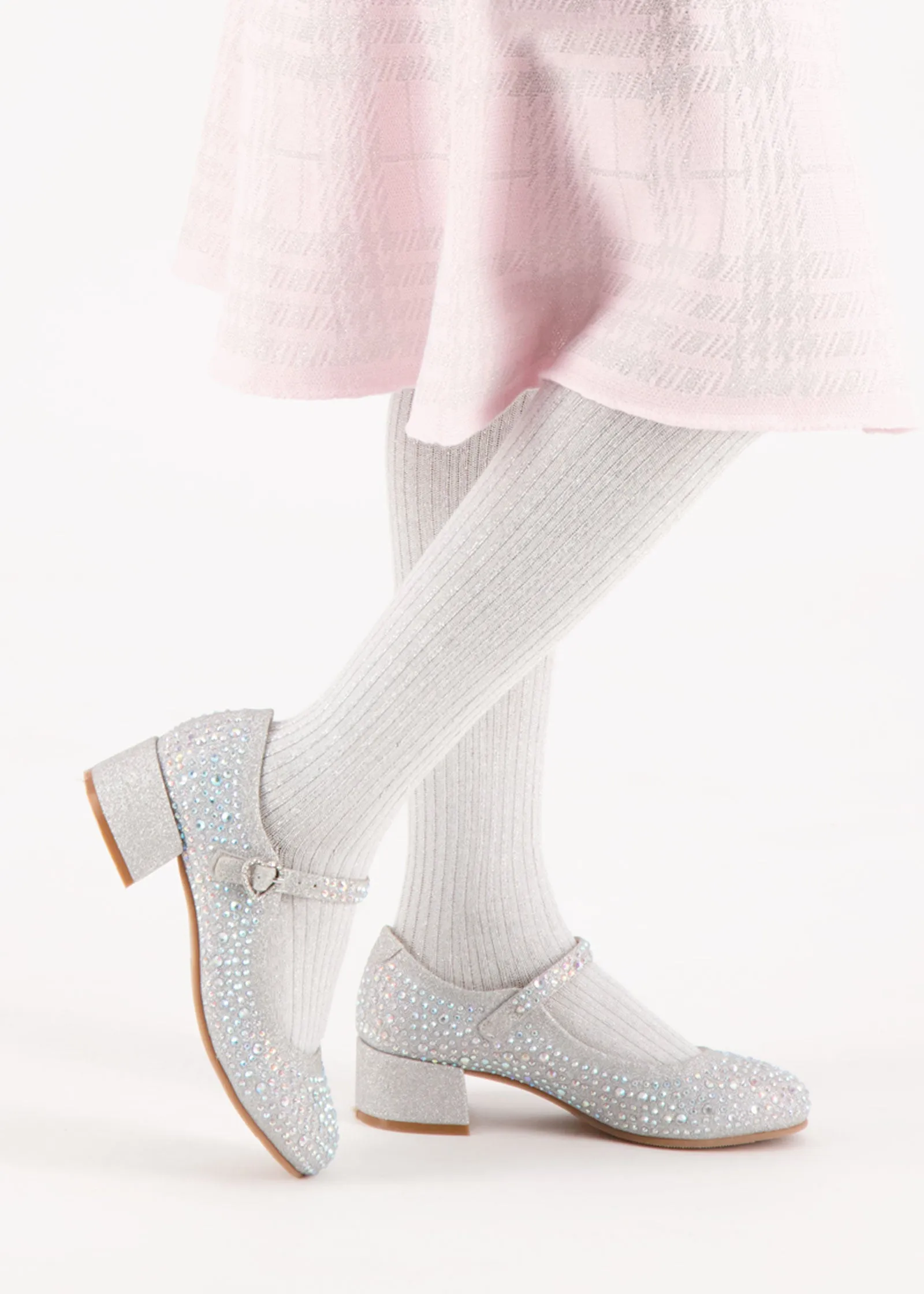 Lizzie Crystal Heels Silver