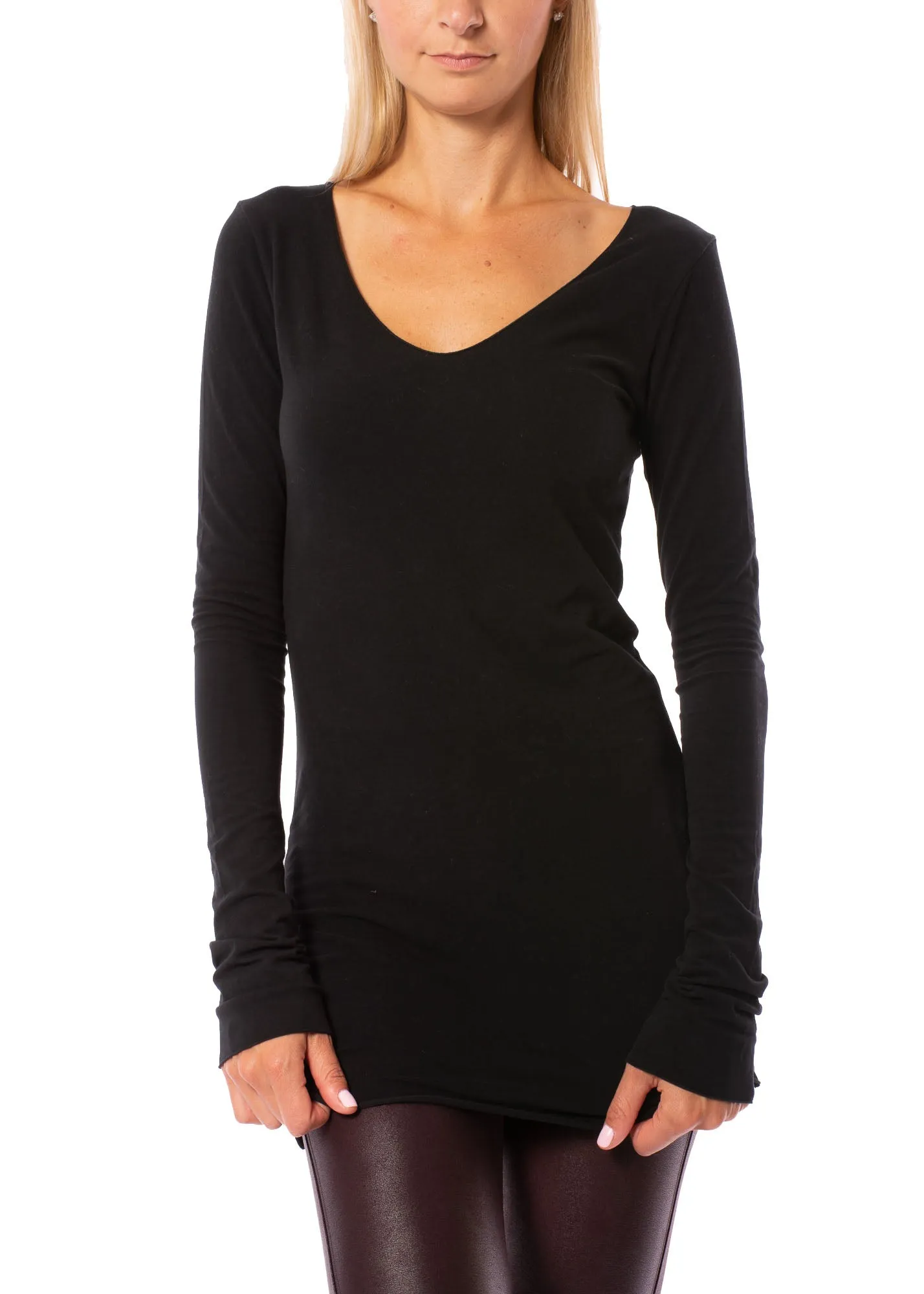 Long Skinny Sexy Tee (Style SL-36, Black) by Hard Tail Forever
