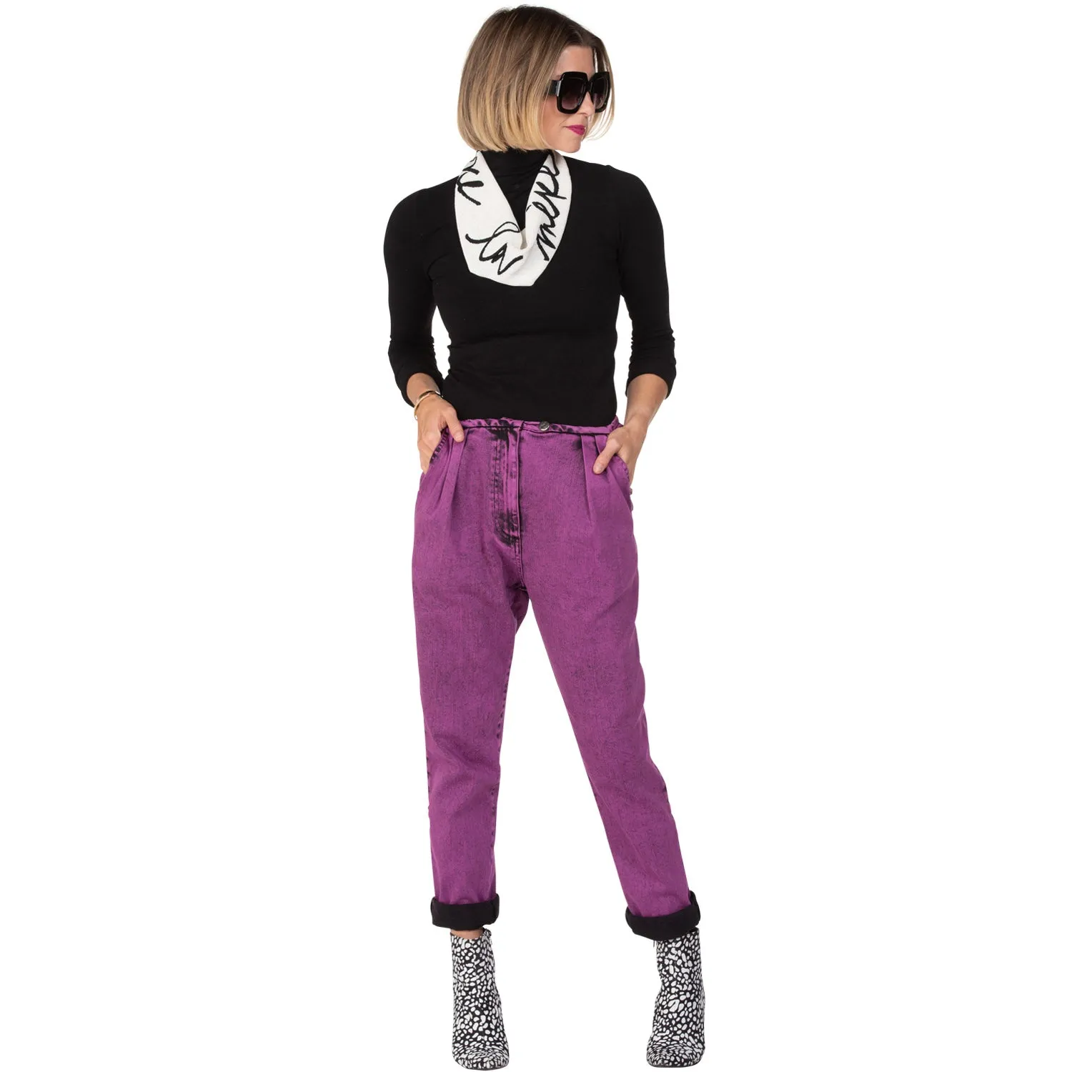 Long Sleeve Turtleneck Top - Black