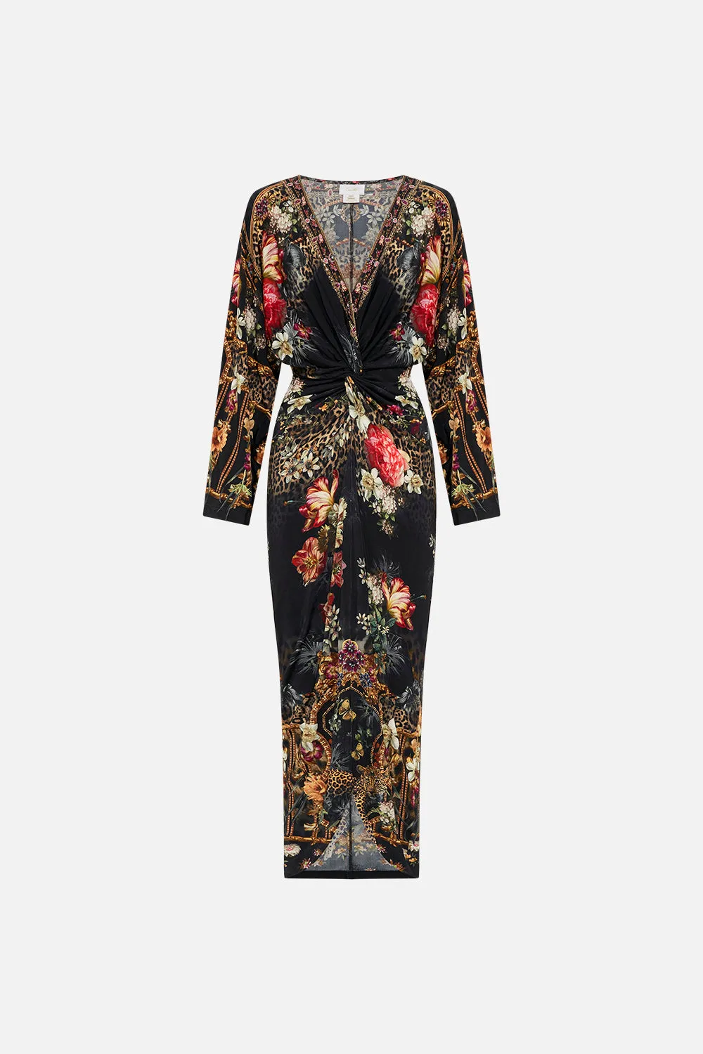 LONG SPLIT FRONT TWIST DRESS A NIGHT AT THE OPERA